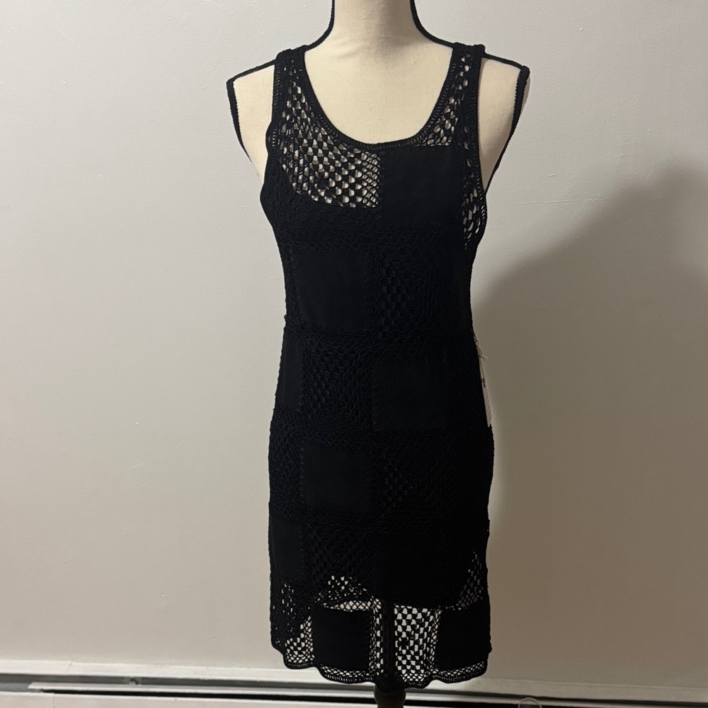 Forever 21 Black Sleeveless Mesh Mini Dress